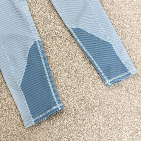 For Love & Lemons Ella Ribbed Crop Leggings Blue Medium - Picture 5 of 13